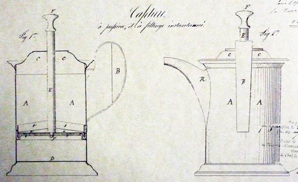 https://www.dailyespresso.co.uk/history-of-cafetiere-french-press/ Mayer & Delforge French Press Patent 1852